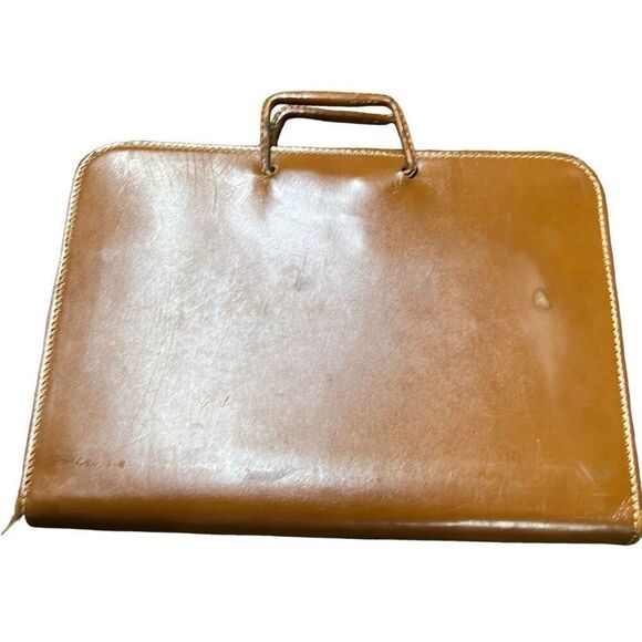 Vintage Carlton Brown S.L.S. Leather Attache Monogrammed Briefcase Size 16”x11” - Picture 2 of 11